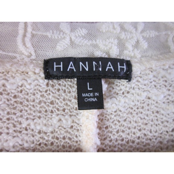 Hannah High-Low Sweater Top Women's Large  Long Sleeve Sheer White - Picture 4 of 4